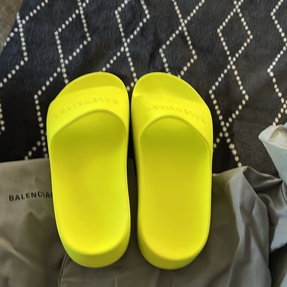 Balenciaga chunky slide rubber logo acide lime size C 36 - Picture 8 of 16